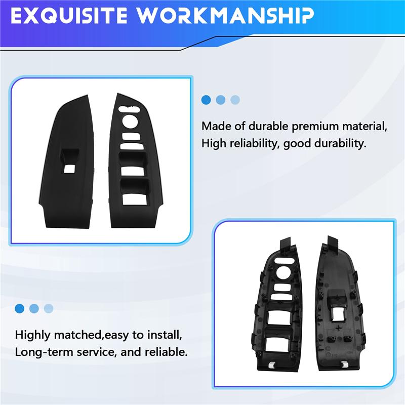 A58X-Power Window Switch Bezel Replacement Trim Panel 1 Pair For Honda Accord - Armrest Upper 83592-TVE-H51ZA 83542-TVE-