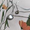 Silver Necklace with Natural Mother-of-pearl, Cubic Zirconia, Item Weight 3.88 G (2184669)