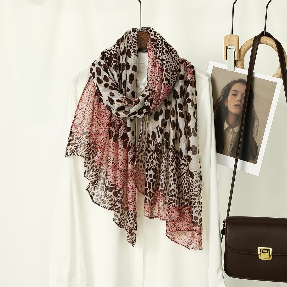 

Новый хиджаб с леопардовым принтом, дышащий, легкий, мягкий, из хлопка, вискозы, тканый модал, мусульманский женский платок