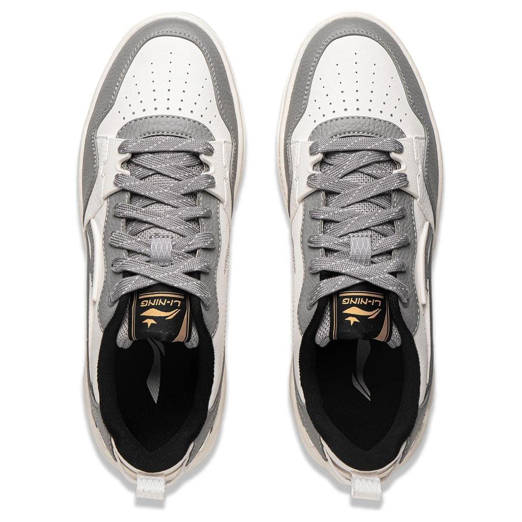 Li Ning Yuan Chu Casual Versatile Thick Sole Height Increasing Non-Slip Shock Absorbing Wear-Resistant Breathable Low-Top Skate Shoes AGCU337-1