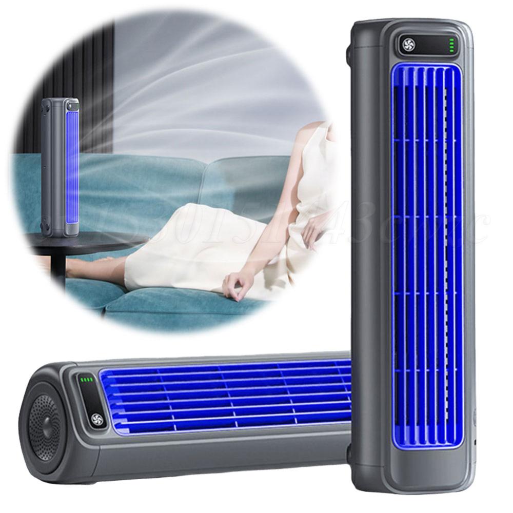 

Portable Tower Fan Desktop Fan 3 Speeds Cooling Fan Quiet Desk Fan Rechargeable Standing Fan for Bedroom Living Room Office серый