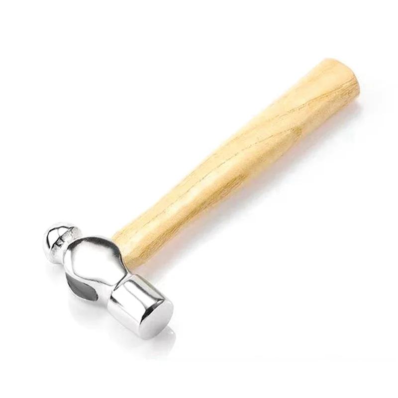 Mini Walnut Hammer with Wooden Handle 0.25P Round Head Hammer Small Hand Tools for Home Installation Woodworking and Car Escape