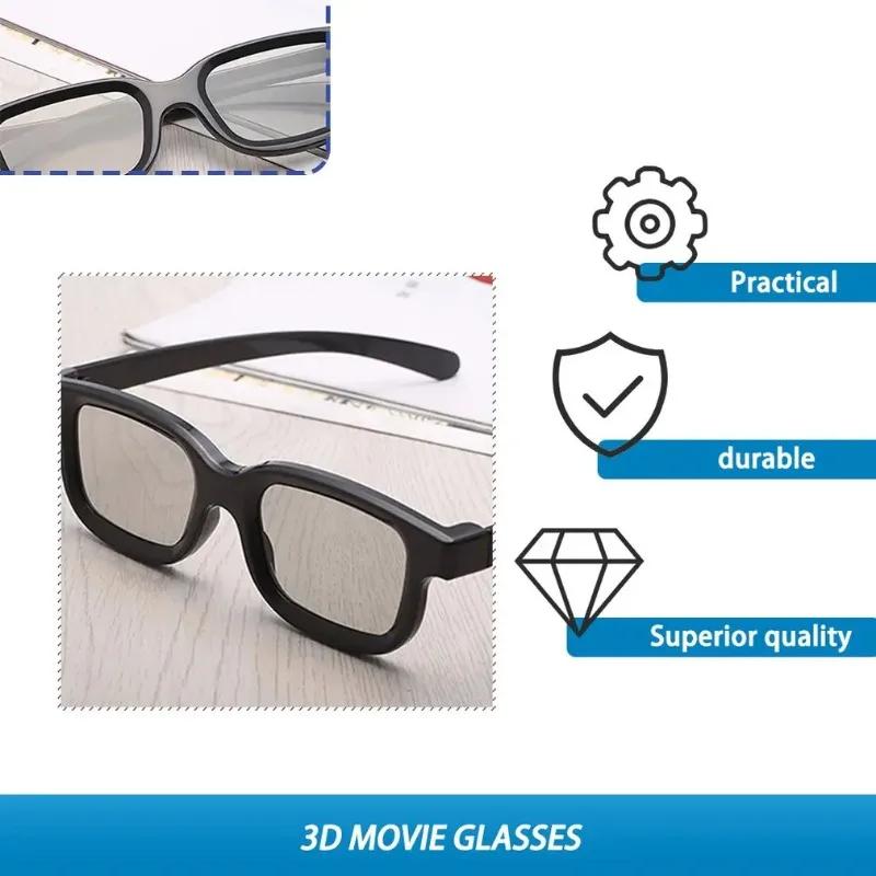 2/3PC 3D Glasses for 3D TV's 1 Pairs Prescription-ready Glasses Gaming and TV Glass Frame Universal Plastic Glasses for 3D Movie Game