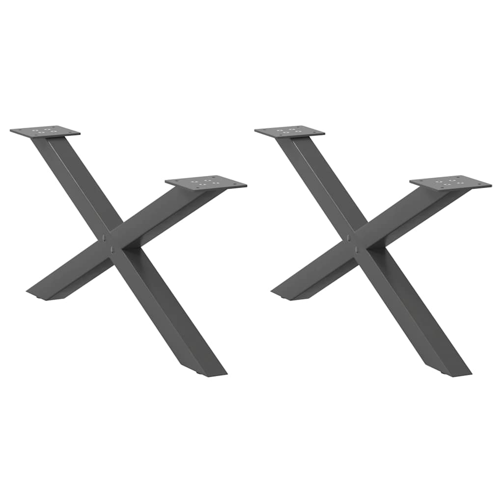 Vidaxl Coffee Table Legs, 2 Pcs, Anthracite, 70X(30-31) Cm, Steel