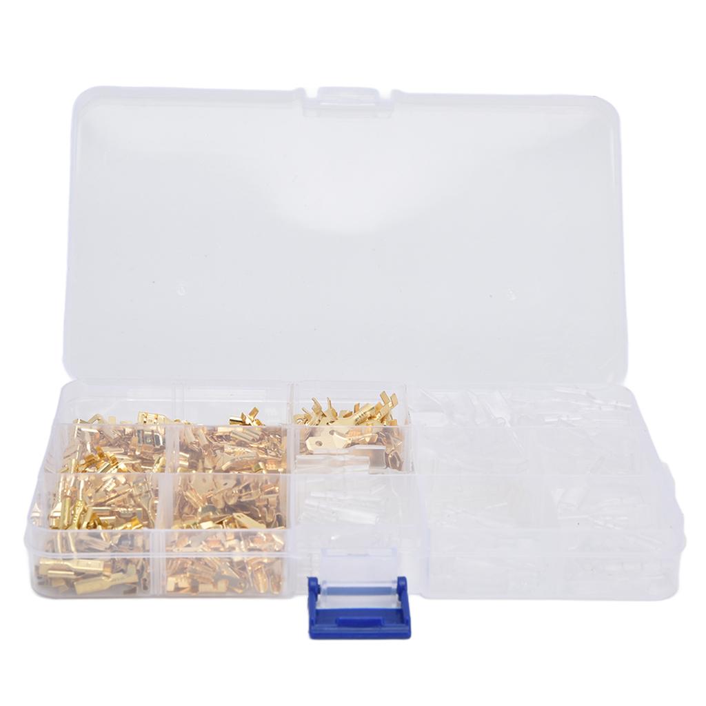 Wire Terminals Assortment Kit Male Female Spade Butt Connectors with Insulating Sleeve Set