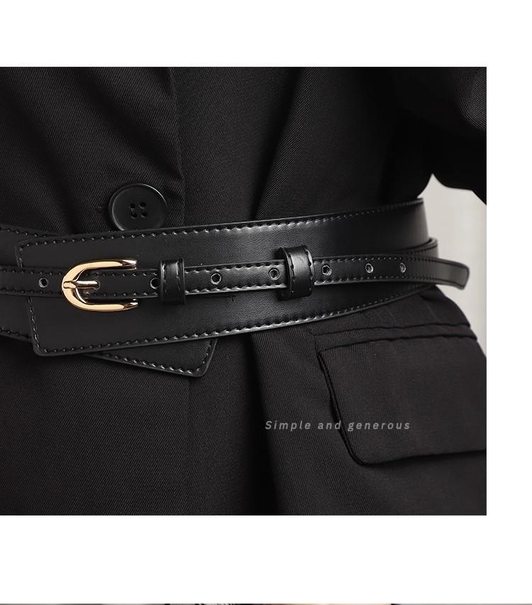Wide Waistband Double Strap Belt with Retro Metal Buckle for Women - Leather Accessory for Autumn/Winter Coats & Suits