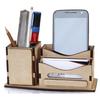 @ Wooden Brown Color Pen Stand With Card Holder 175gm Zr-2971-60%Off