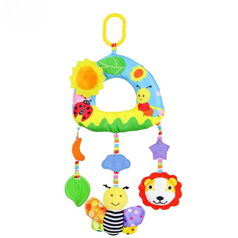 Baby Colorful Animal Car Hanging Toy Plush Rattle For Newborns And Infants