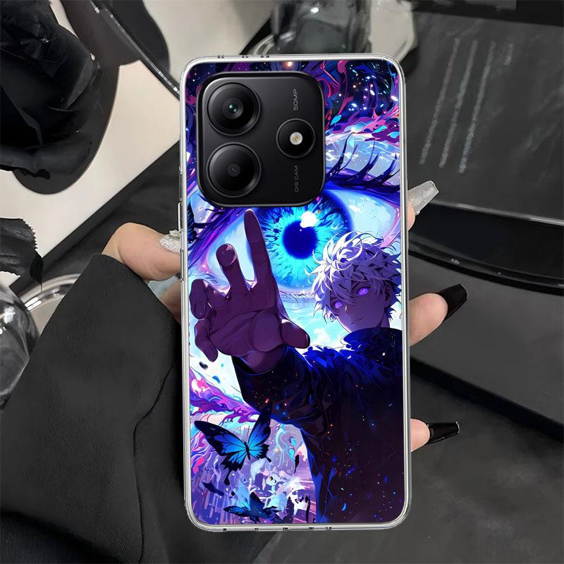 Kaisen J-Jujutsu Gojo Satoru Phone Case for Xiaomi Redmi Note 14 13 12S 12 11S 11T 11E Pro Plus 11 10 10S 4G 5G Soft Silicone Co