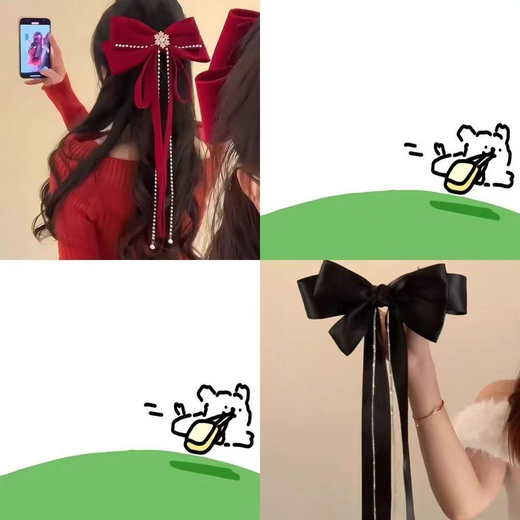 Red Velvet Snowflake Bow Hair Clip - Festive Holiday Accessory for Women