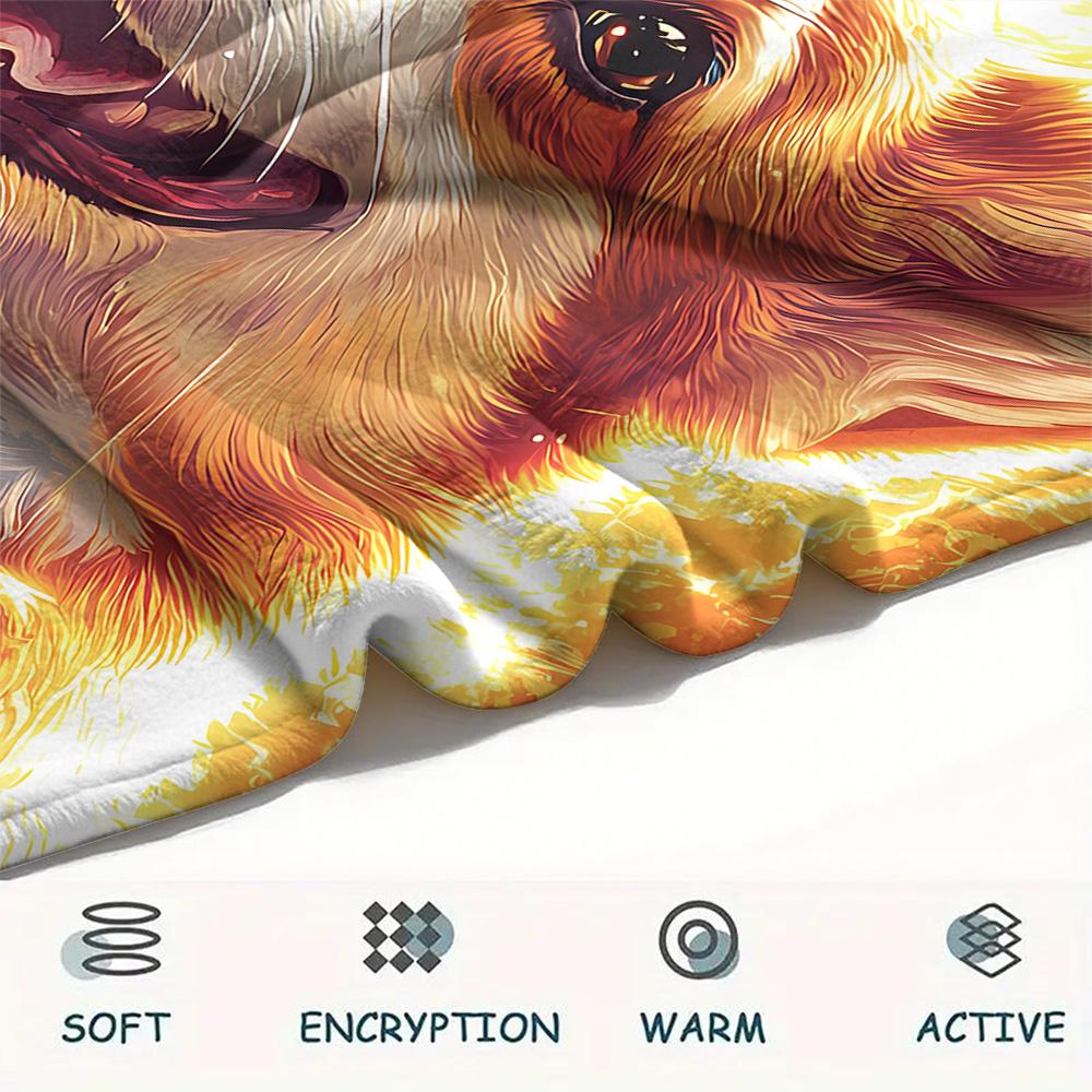 Dog Print Flannel Blanket, High quality Comfortable for All Seasons, Home Decor, Warmth and Comfort, Perfect for Christmas Gifts