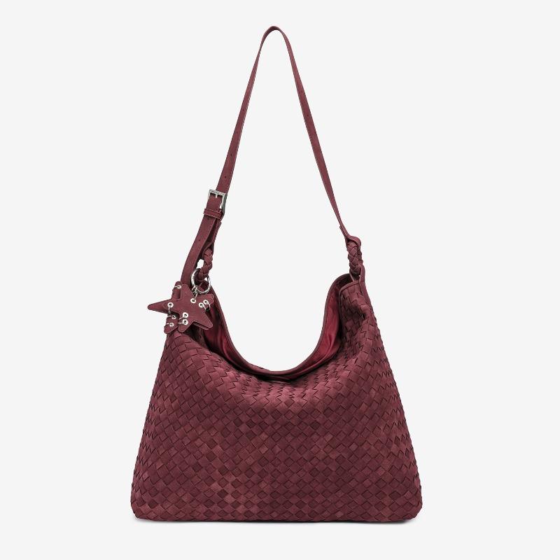 Autumn and Winter Suede Woven Bag New Niche Design Simple Commuting Versatile Shoulder Bag Large Capacity Handbag