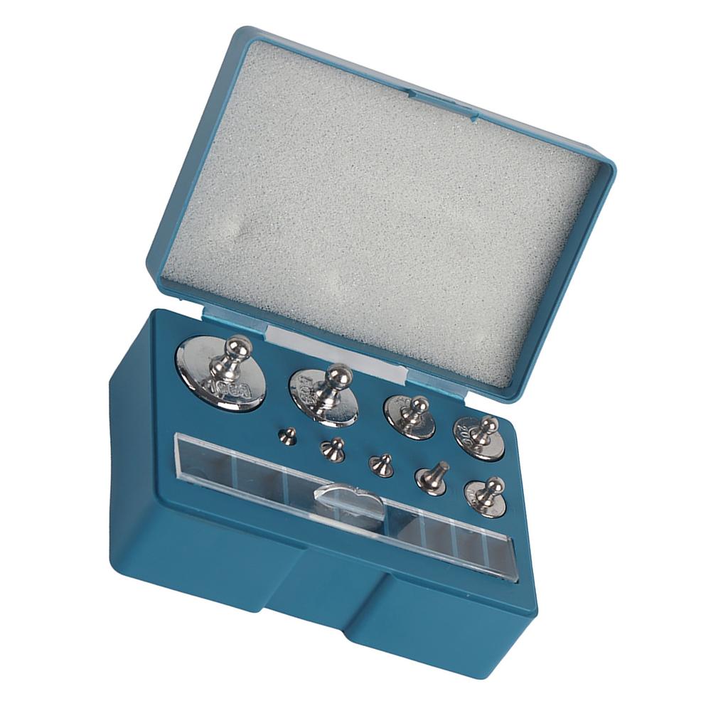 17pcs 211.1g Calibration Weight Set Steel Scale Weight Test Weights for Jewelry Grams with Tweezers Material #45 Plastic Storage Box for
