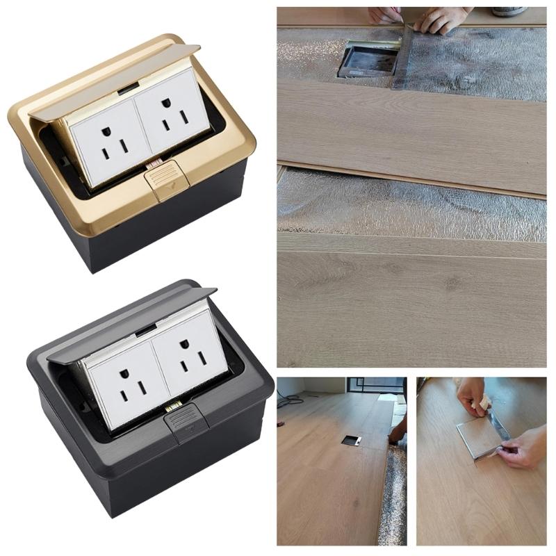 Strong Steel Ground Power Outlet with Spring Loading Popup Mechanism Corrosion Resistant Floor Port US Compatible