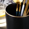 Frosted Chopstick Tube, Ceramic Black Crystal Glaze Knife, Fork And Spoon Storage Tube, Light Luxury Round Ornament, Household Storage