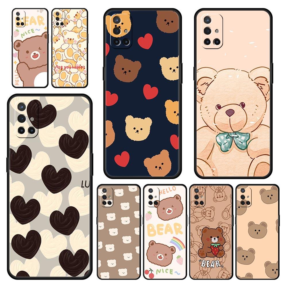 Phone Case For OnePlus 12 11 10 9 Pro 9T 12R 10R 9R 9RT 10T 8T 8 7 6T 7T Nord 2T CE 2 5G N200 N10 N100 Soft Cover Cute BEAR