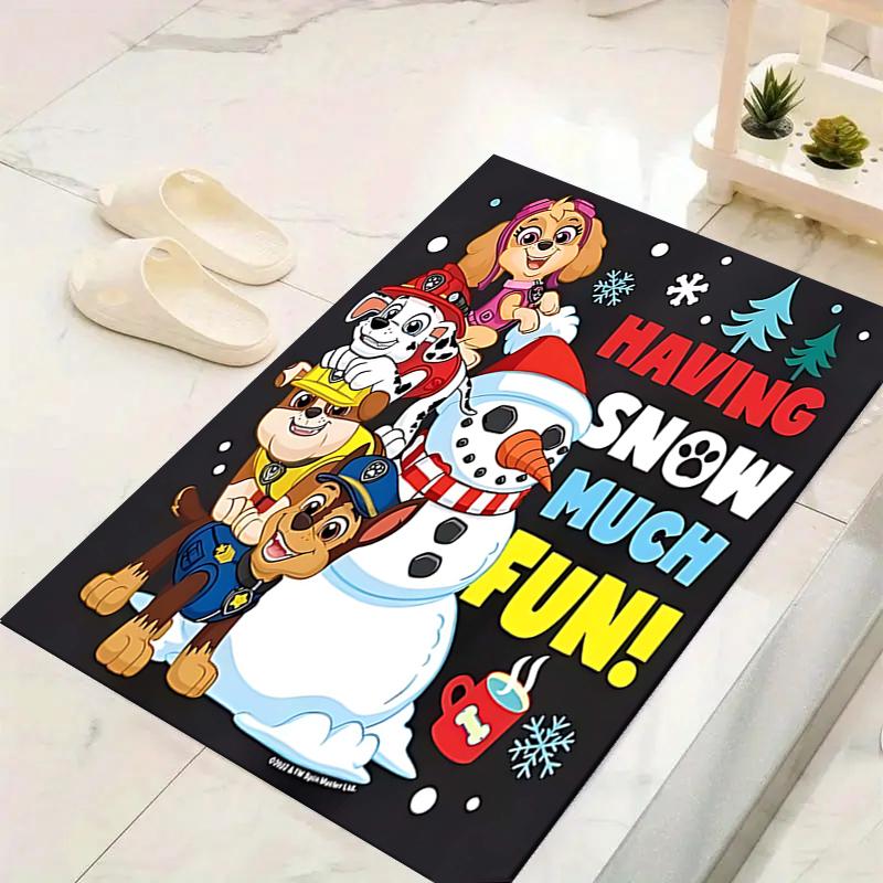 1Pc Christmas Paw Patrol Frame Rug Office Carpet Indoor Outdoor Doormat Nonslip Soft And Comfortable Living Room Christmas Halloween Gift D91880