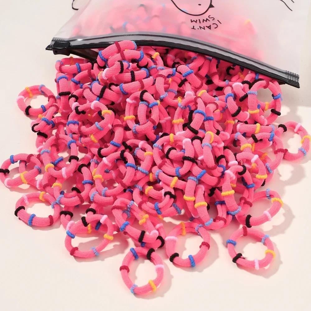 40/60pcs Kids Colorful Small Rubber Bands Girls Hair Ties Headbands Non Damaging Tie Ponytail High Elastic Durable Hair Rope Set