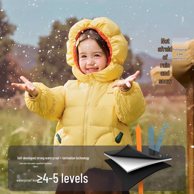 ASK JUNIOR Kids' Water-Resistant Hooded Pumpkin Puffer Jacket