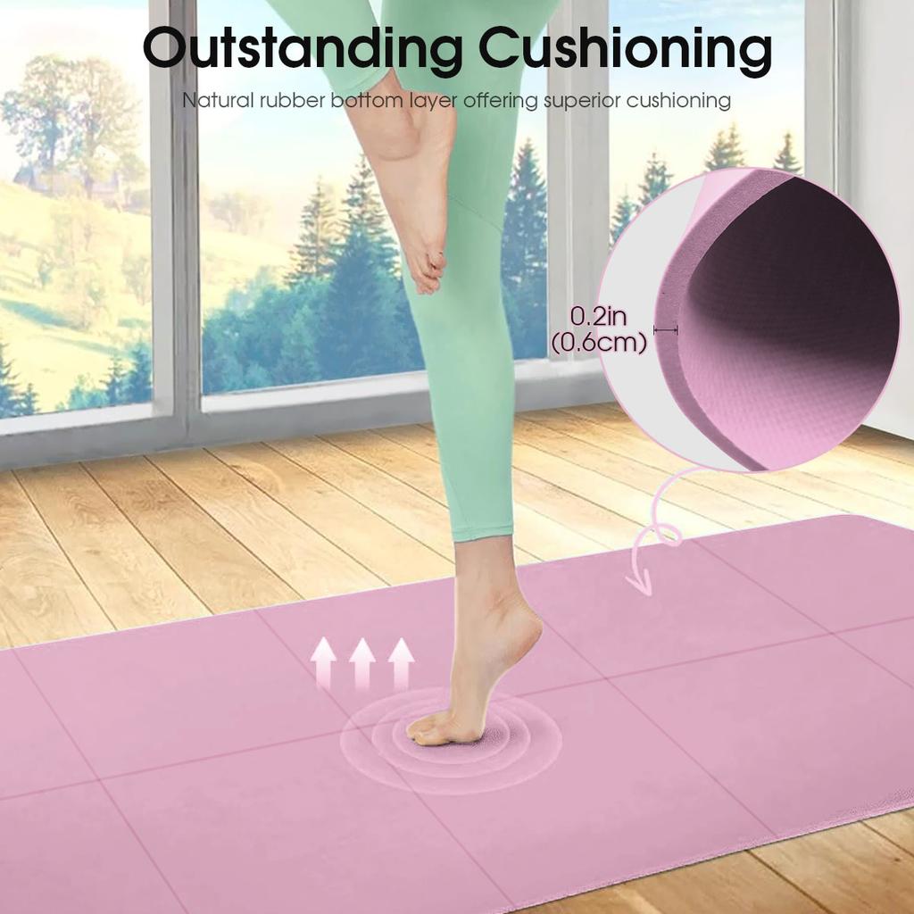 Yoga Mat Pilates Fitness Mat 3/4/6Mm Thicknes Non Slip Yoga Cushion Travel Fitness Exercise Pad For Women Home Gym Floor Workout