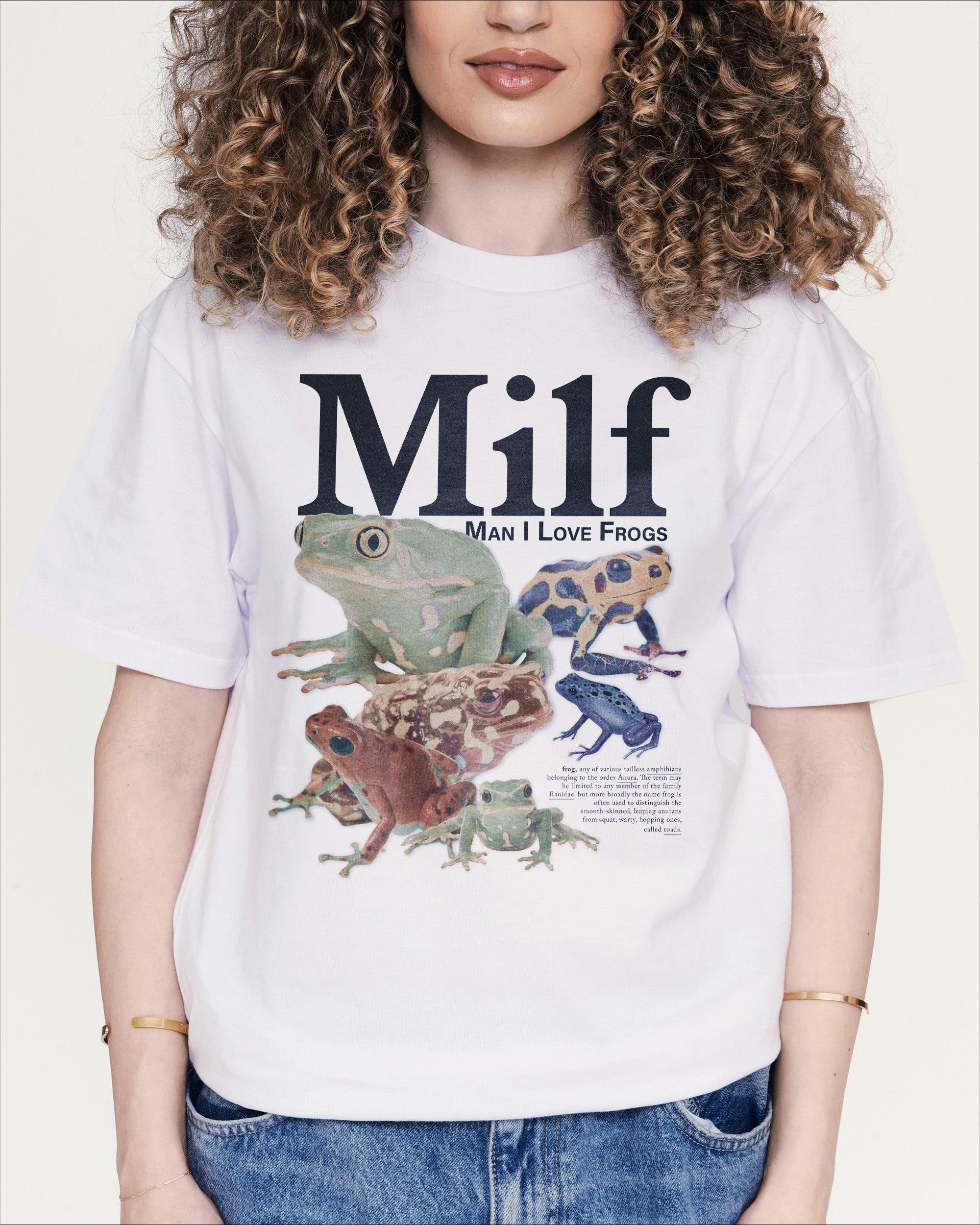 

MILF Man I Love Frogs TShirt Unisex Vintage Frog Collage Graphic Tee Humorous Streetwear Short Sleeve Casual Oversized Top XL