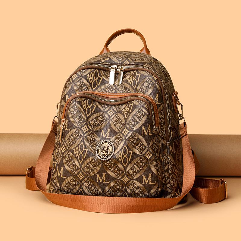 Schoolbag backpack women's 1011 new fashion Korean version printing student simple schoolbag trendy leisure large capacity travel backpack