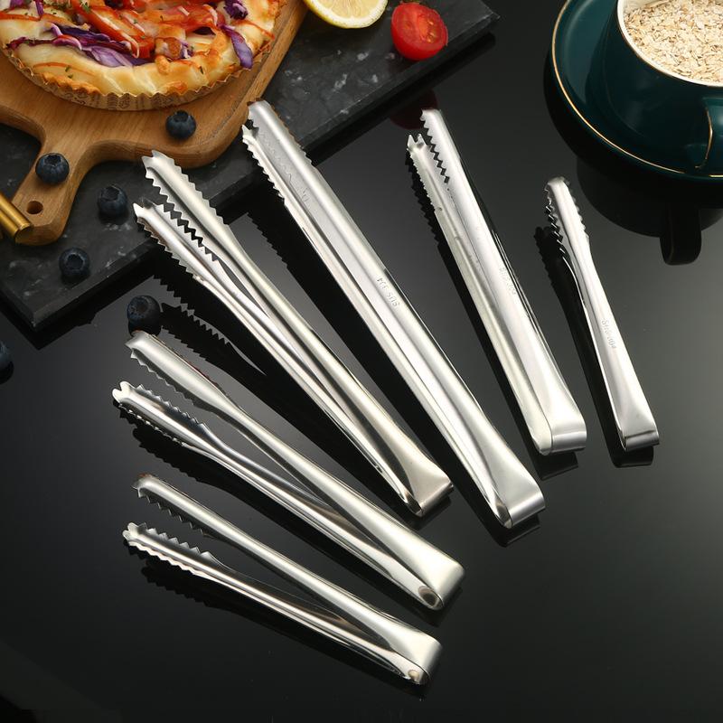 Nerezová ocel Kleště na led Cukrové kleště Hotelový bar Naběračka na ledové kostky Nástroj pro servírování kávy, čaje a jídla, Multifunkční kleště na jídlo 1 ks