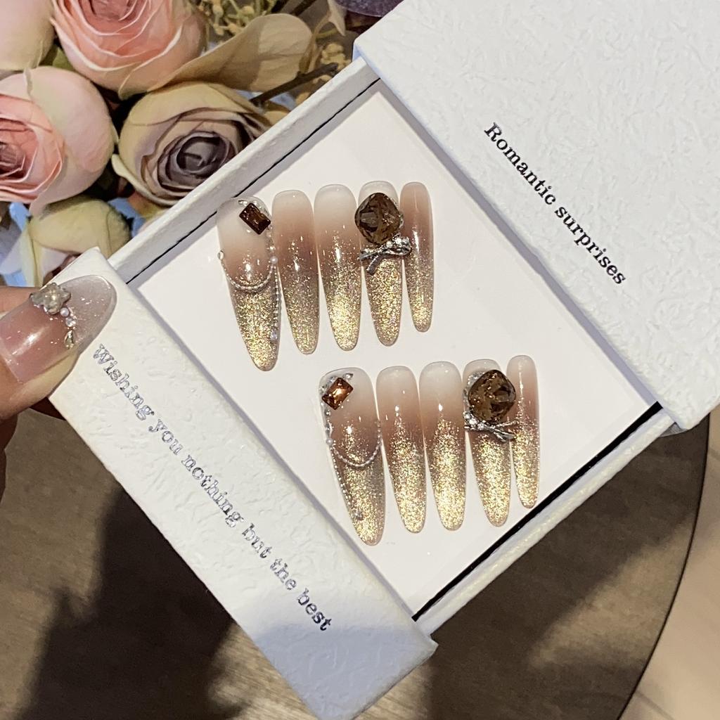 Golden Flash Gradient Alloy Chain Pearl Generous Diamond Solomon's Love Wear