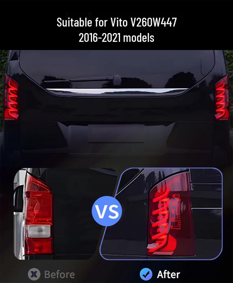 16-21 Mercedes-Benz Vito V260/W447 LED Taillight Assembly with Flowing Daytime Running Lights