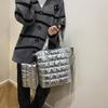 Winter Space Cotton Tote Bag For Women Fashion Casual Messenger Bag Designer Puffy Handbag Large Capacity Shoulder Bag