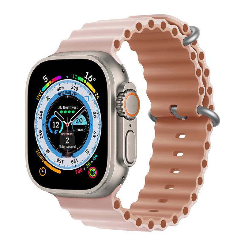 Ремешок из двухцветного силикона Apple Marine для часов 8/7/SE/Ultra Sports