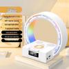 L-35 Bluetooth Speaker with Wireless Charger, Night Light, Clock, and Phone Stand