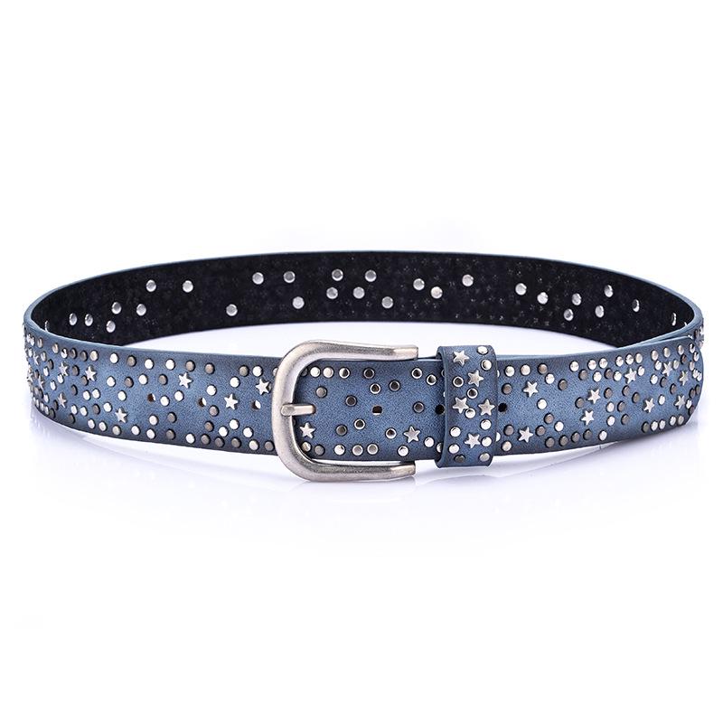 2021 Women's European Style Rivet Leather Waistband Jeans Belt