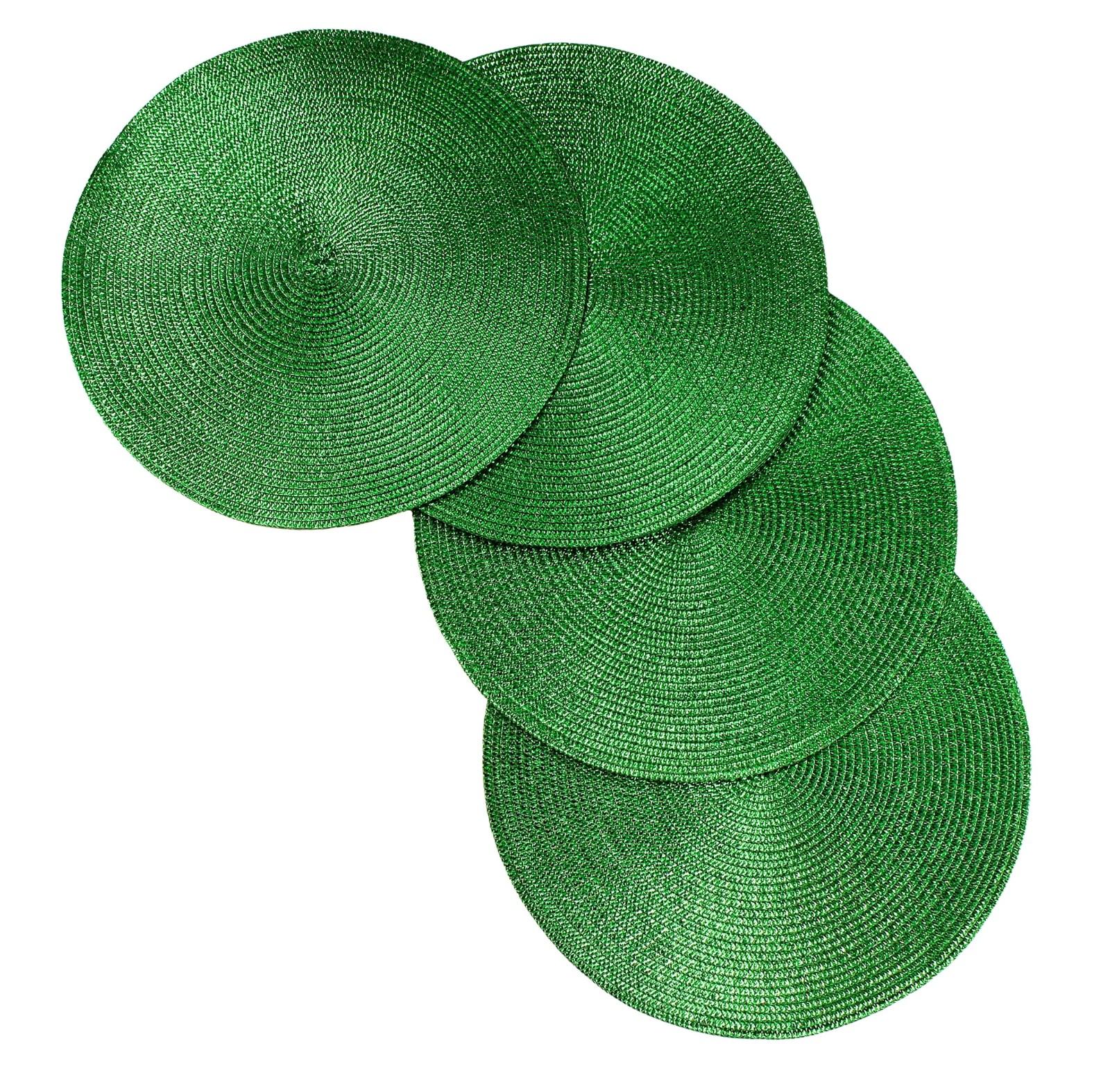 

Подставка для столовых приборов 38 см, нескользящий изолированный коврик, круглая тканая подставка для столовых приборов, 4 шт. One Size зелёный