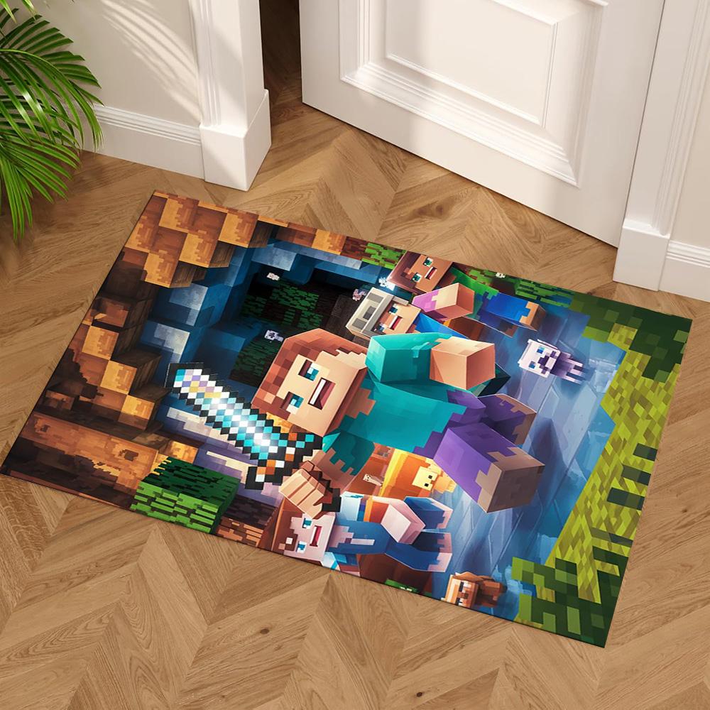 Minecraft Floor Mat Suitable for Decorate room Dormitory Balcony Hallway Anti-slip Rug Decorate Offices Wedding Party Gift