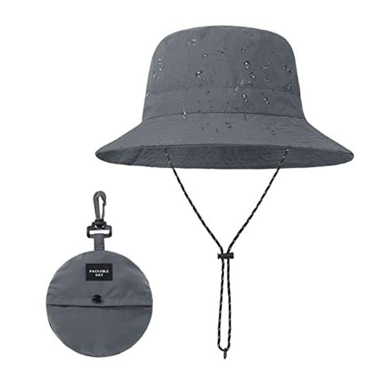 

Unisex Moisture Wicking Bucket Hat Summer Foldable Fisherman Hat Lightweight Quick Drying Hat for Hiking Fishing Camping темно серый