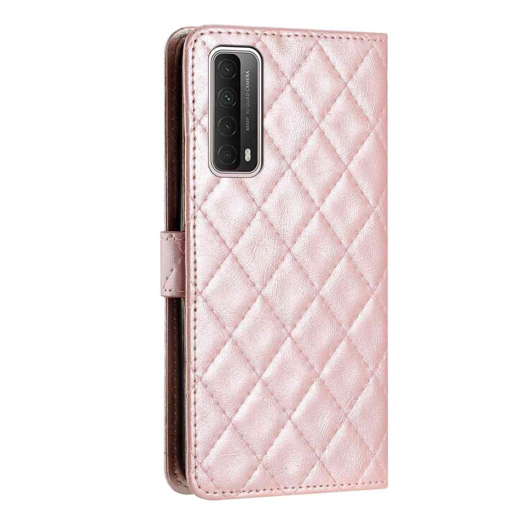 Quilted Pattern Faux Leather Wallet Case for Huawei Honor Series.Honor10 Lite Honor200 Honor300 P20Lite... 360° Protection with Card Slots & Stand