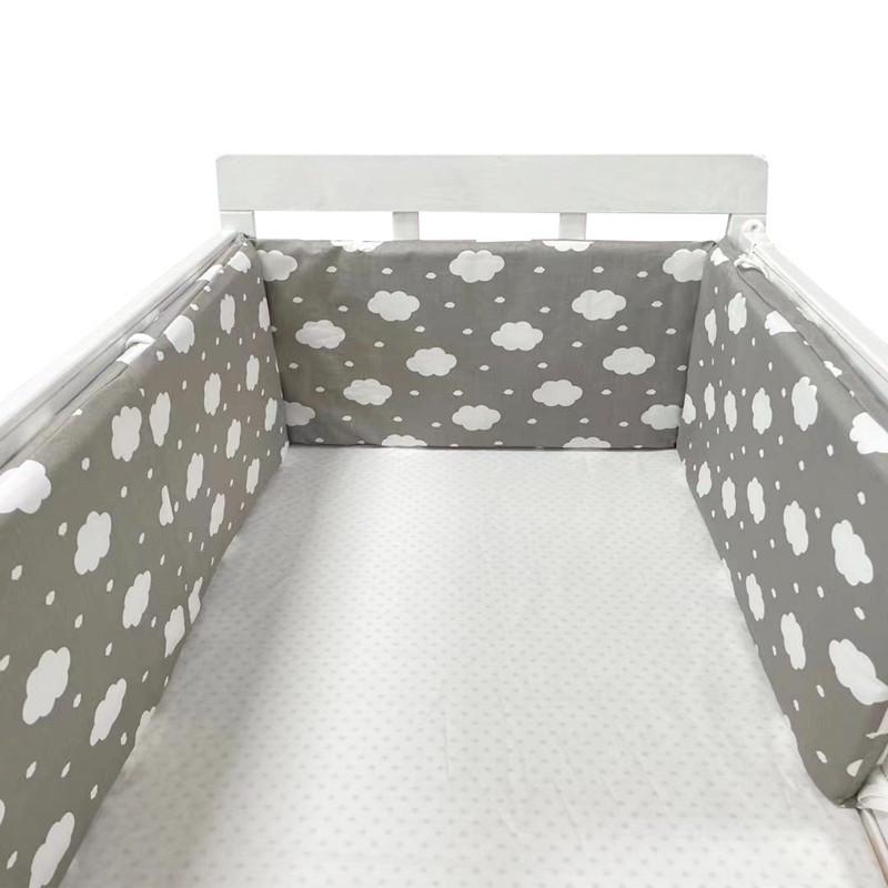 Soft Pure Cotton Removable and Washable Baby Crib Bumper, Anti-Collision, One-Piece Design