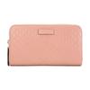 GG Embossed Dusty Pink Leather Zip Around Wallet For Women Daily Use
