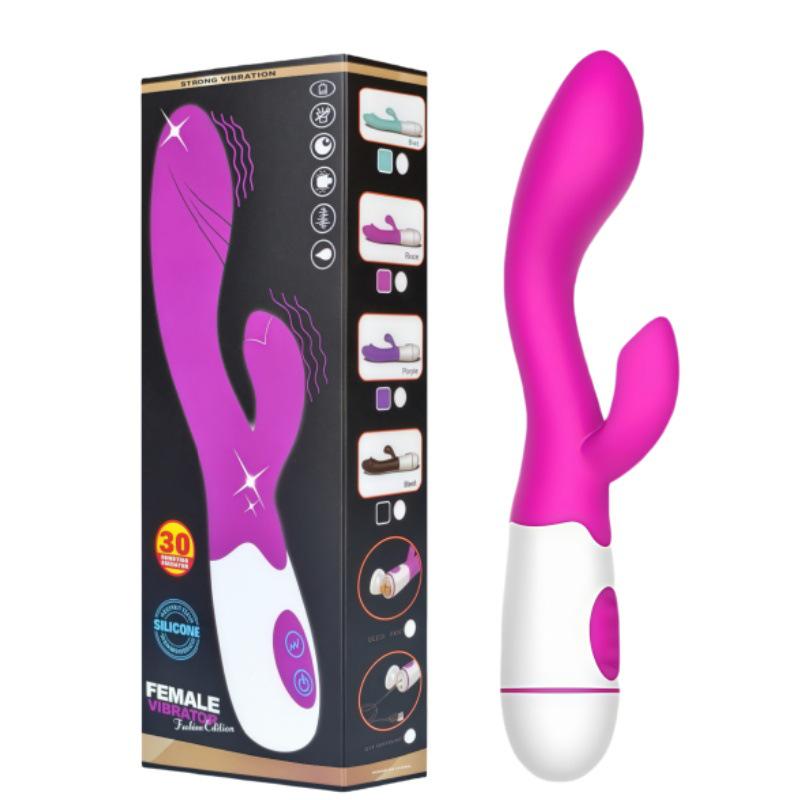 Rechargeable Silicone Dual Vibration G-Spot Vibrator for Women - Masturbation Massager
