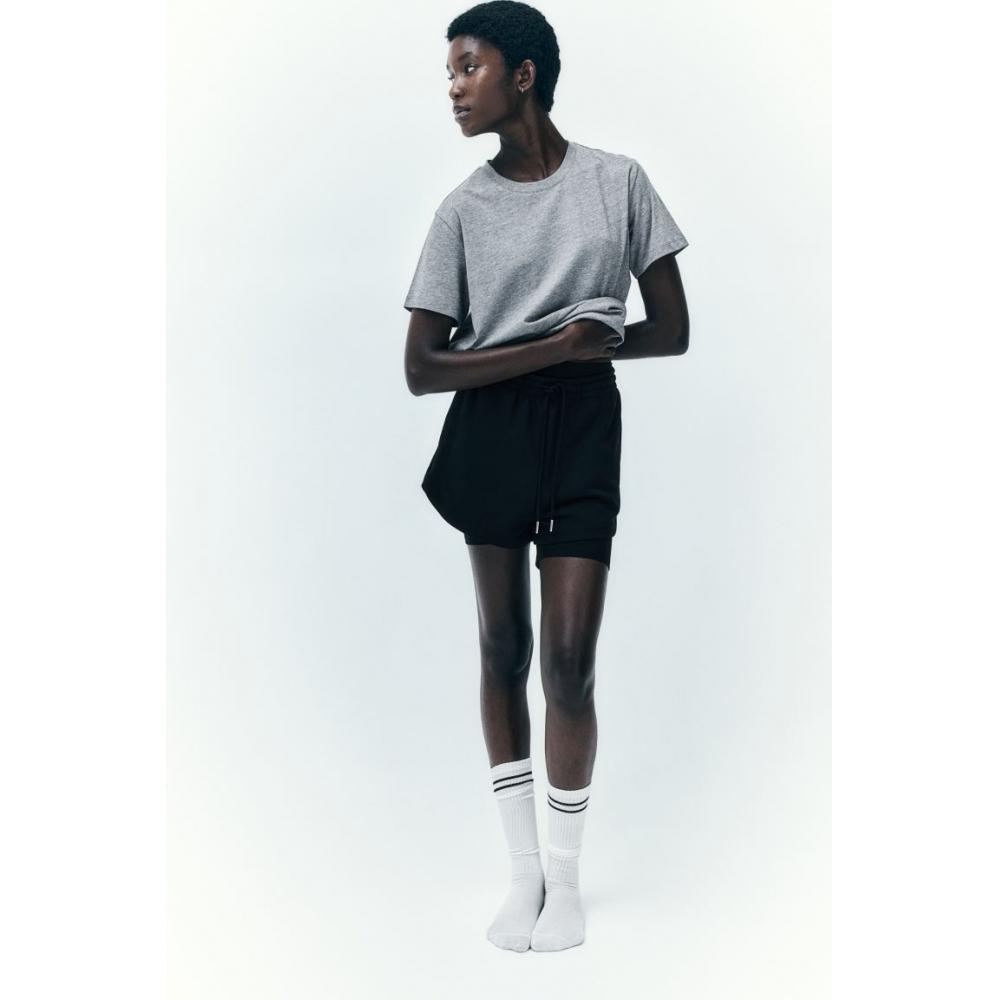 

Хлопковая футболка HM серого меланжа