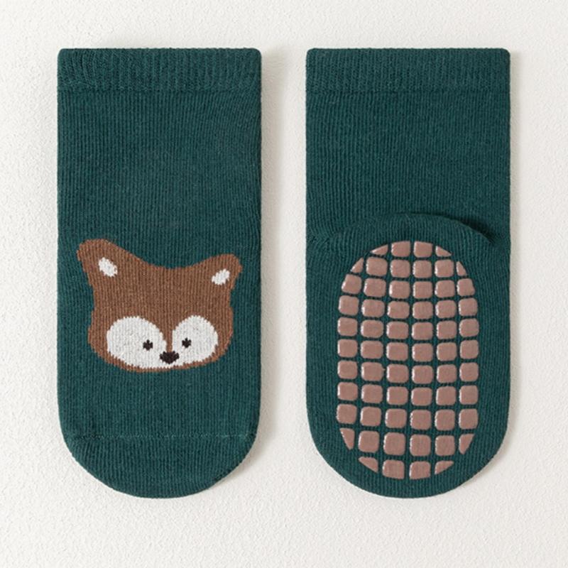 Dětské dívčí chlapecké ponožky protiskluzové bavlněný potisk Protiskluzové batolecí ponožky pro dívky Chlapci kreslené děti 0-5 let podzim zima