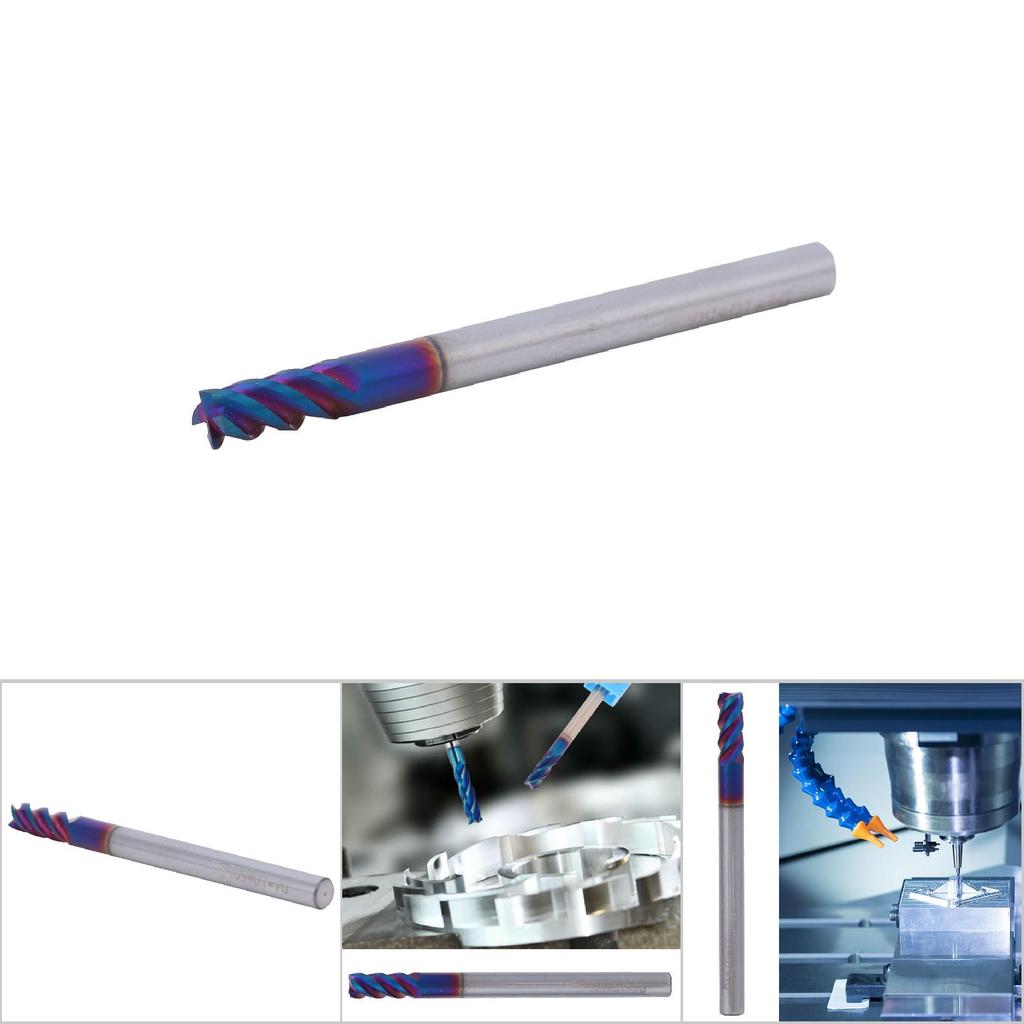 4 Schneiden Flachkopffräser Wolframstahl Nano-Beschichtung HRC65 Grad (4x10x4Dx50L)