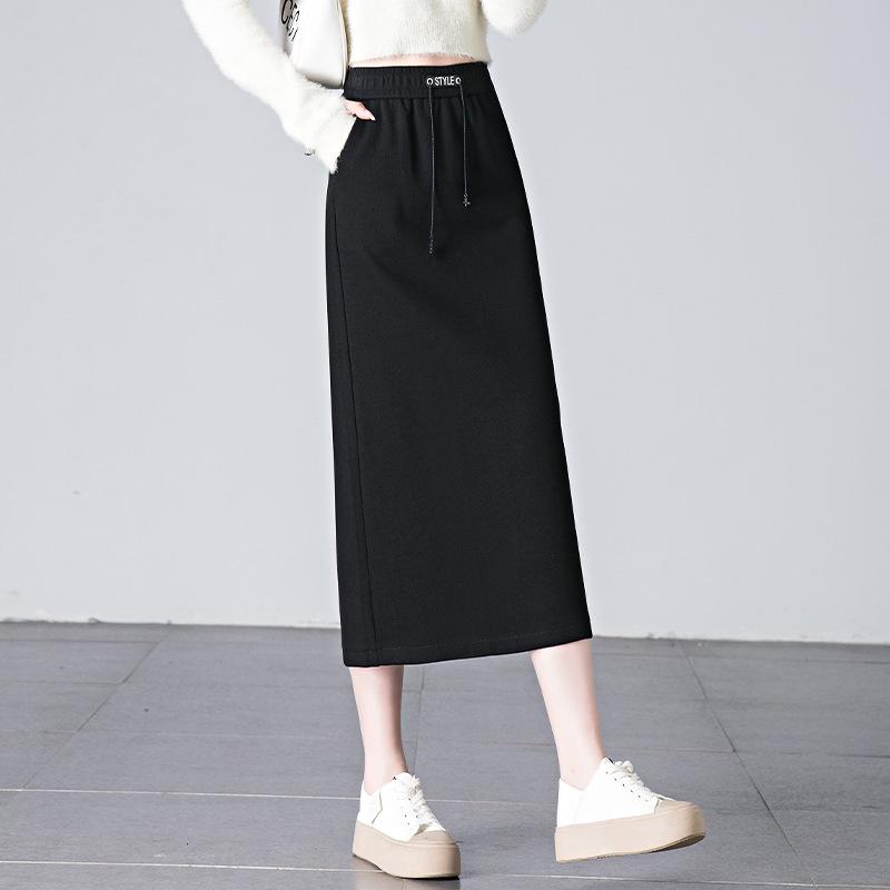 

Brand Discount Petite Bodycon A-Line Pencil Skirt: Mid-Length, High-Waisted, Thickened for Autumn & Winter 3XL (140–155 jin) кавовий