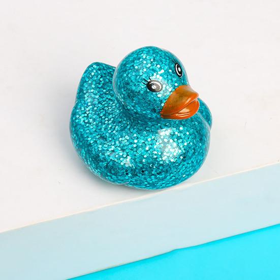 LED Light Up Duck Glow Toy, Glitter Flashing Yellow Duck with Squeaky Sound, Stress Relief Sensory Toy for Kids, Bath Toy for Party Gift