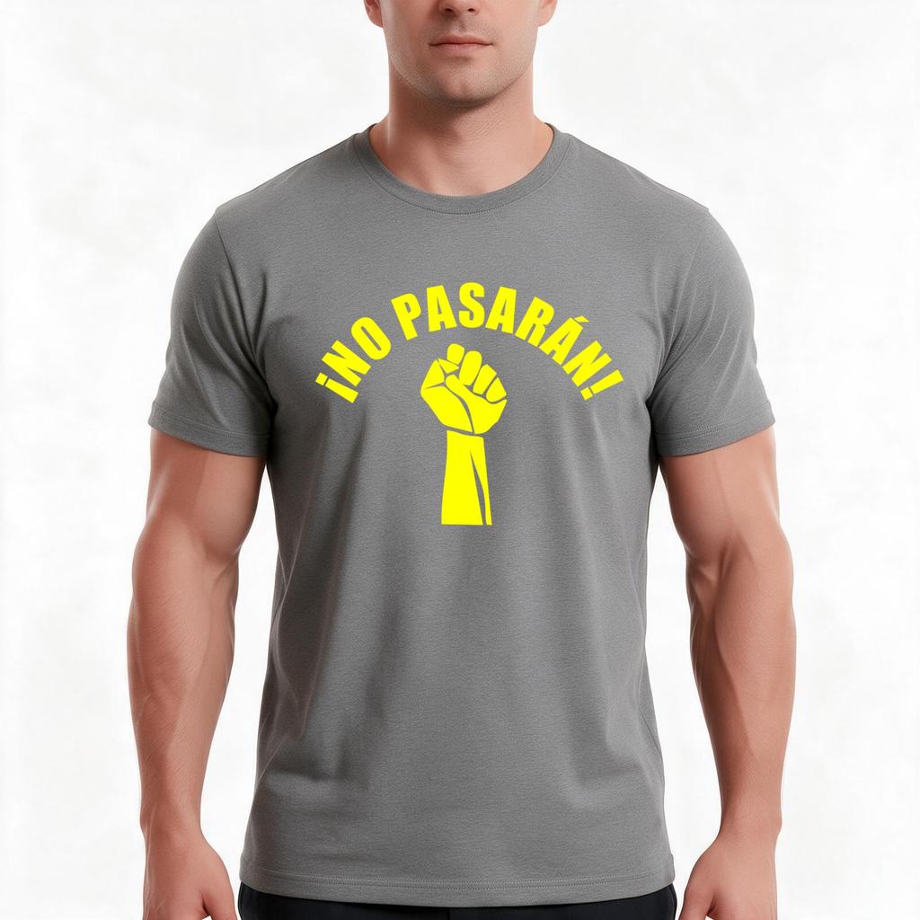 No Pasaran Tshirt Summer Casual Cotton Tee Oversized Streetwear Tops Vintage Graphic Print Loose Fit Short Sleeve