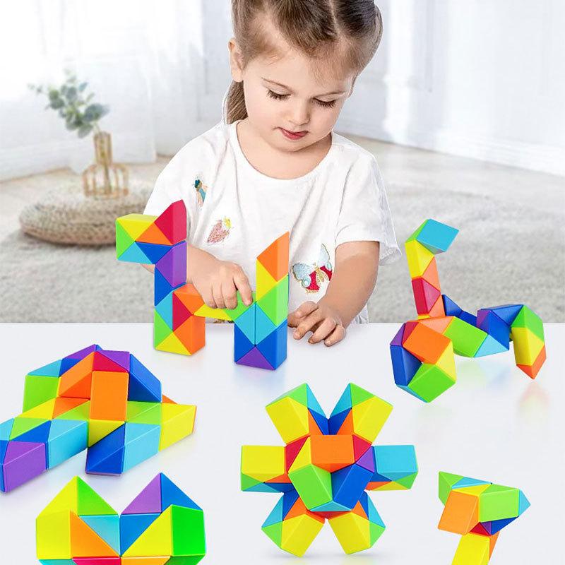 Dingsheng 24 a 36 48 60 72 Segmentů Kouzelné Pravítko Had vícebarevné 3D puzzle Fidget hra Fidge Kostka Twist Transformovatelná Dětské Puzzle