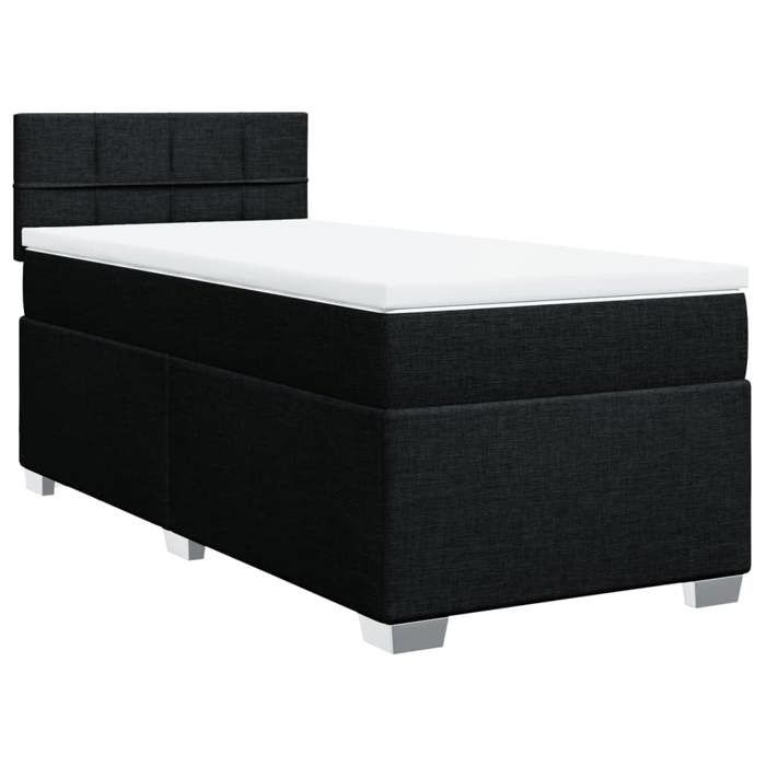 VidaXL Sommier à lattes de lit avec matelas Noir 90x190 cm Tissu 3285745