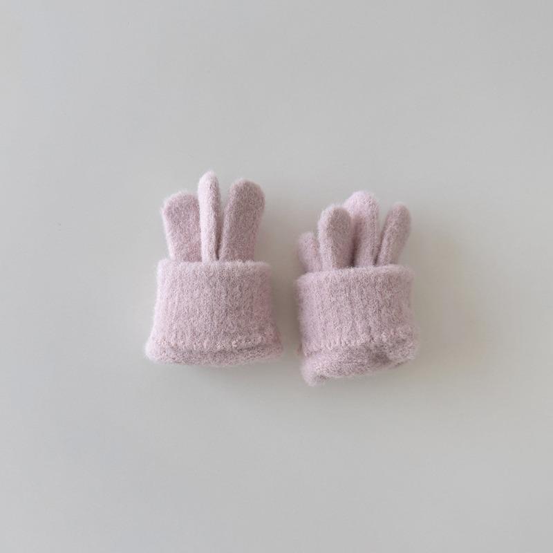 Bow Children's Gloves Sweet Koran Knit Winter Gloves for Girls Warm Cold-Proof Mittens with Fashion Design Cute Kids Wear
