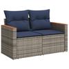 4 Piece Garden Sofa Set with Cushions Gray Poly Rattan